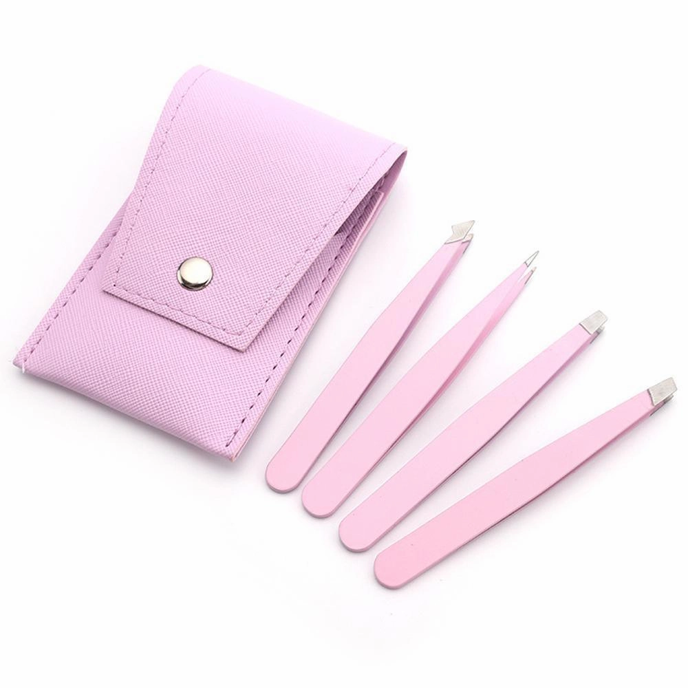 Eyelash Curler Oblique Tip Tweezers Flat Eyebrow Clip Makeup Tool Trimming