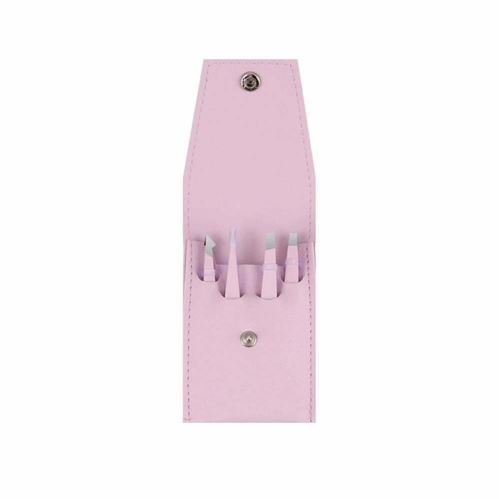Eyelash Curler Oblique Tip Tweezers Flat Eyebrow Clip Makeup Tool Trimming