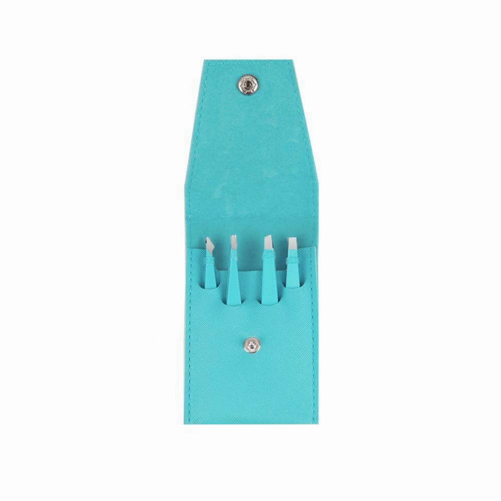 Eyelash Curler Oblique Tip Tweezers Flat Eyebrow Clip Makeup Tool Trimming