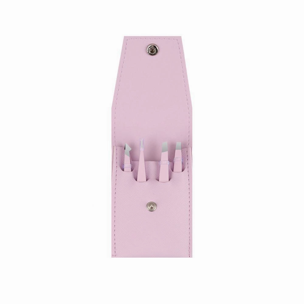 Eyelash Curler Oblique Tip Tweezers Flat Eyebrow Clip Makeup Tool Trimming