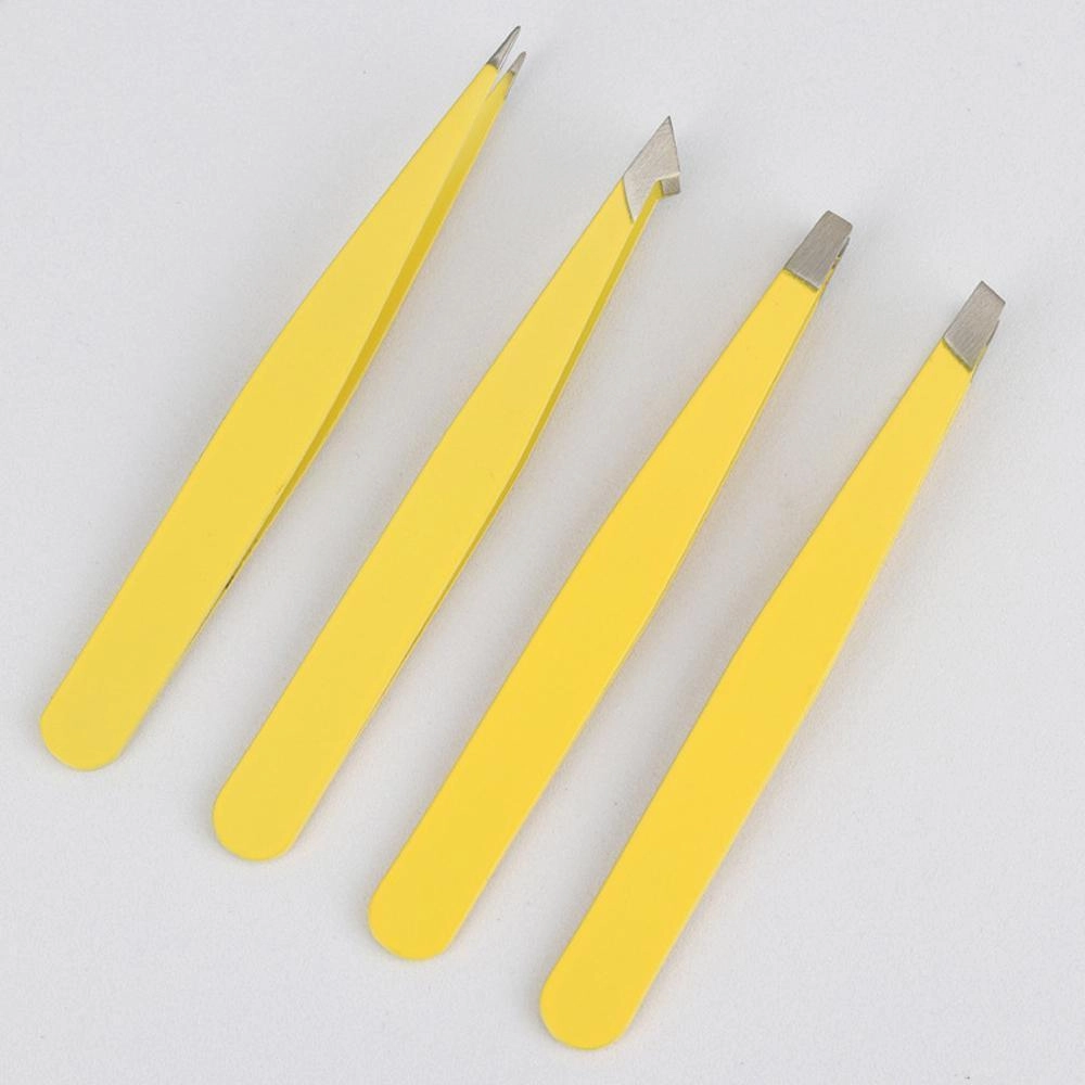 Eyelash Curler Oblique Tip Tweezers Flat Eyebrow Clip Makeup Tool Trimming