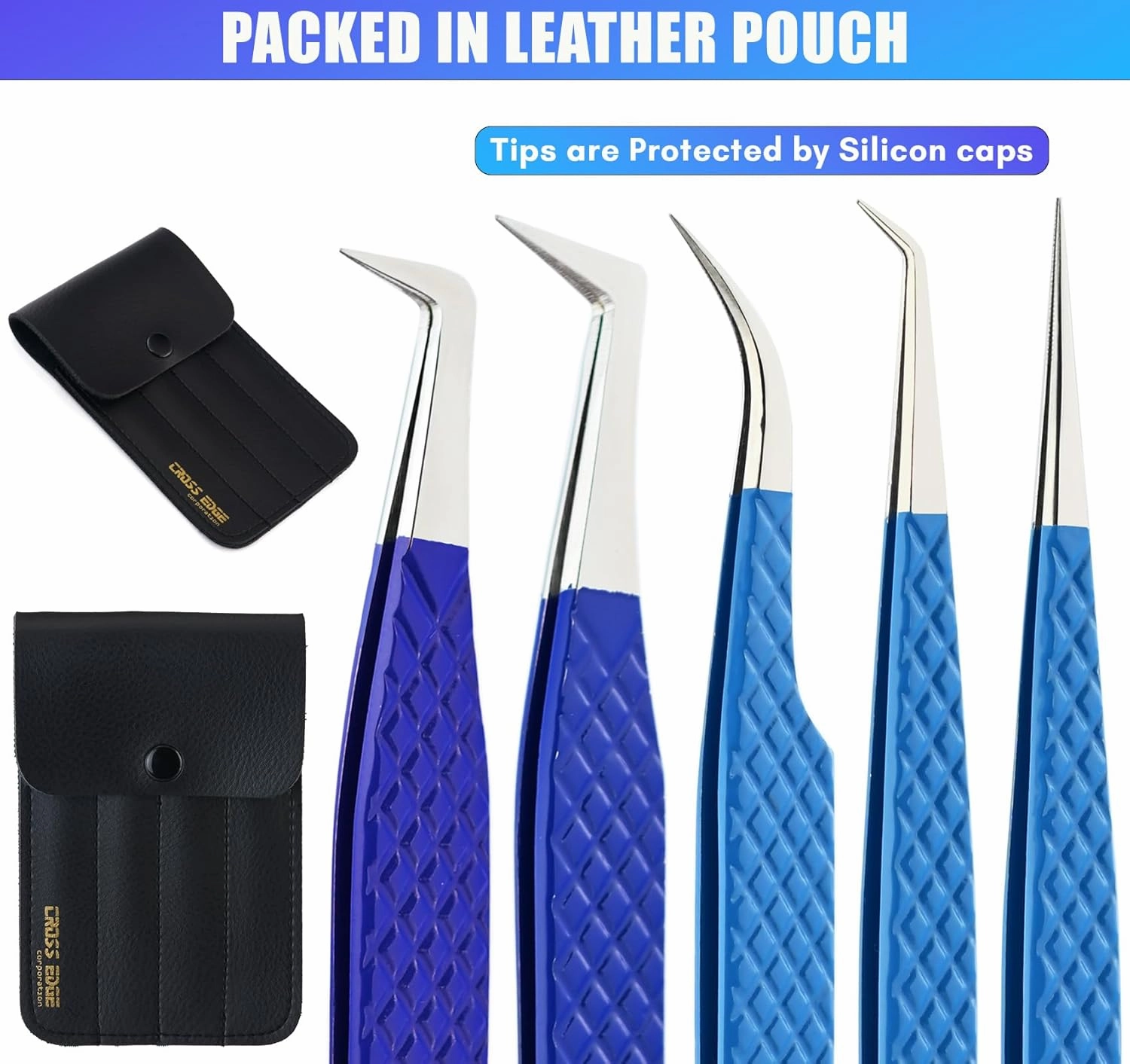 Eyelash Extension Tweezers set Fiber Tip Lash Tweezers for Lash Extensions Precision Boot Volume Eye lash Extensions Tweezers Steel Curved Isolation Tweezer fiber grip tweezers (5pcs)
