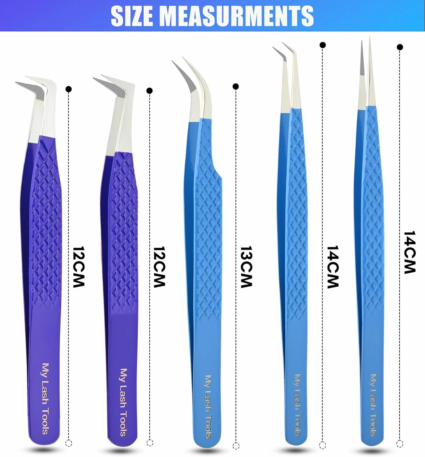 Eyelash Extension Tweezers set Fiber Tip Lash Tweezers for Lash Extensions Precision Boot Volume Eye lash Extensions Tweezers Steel Curved Isolation Tweezer fiber grip tweezers (5pcs)