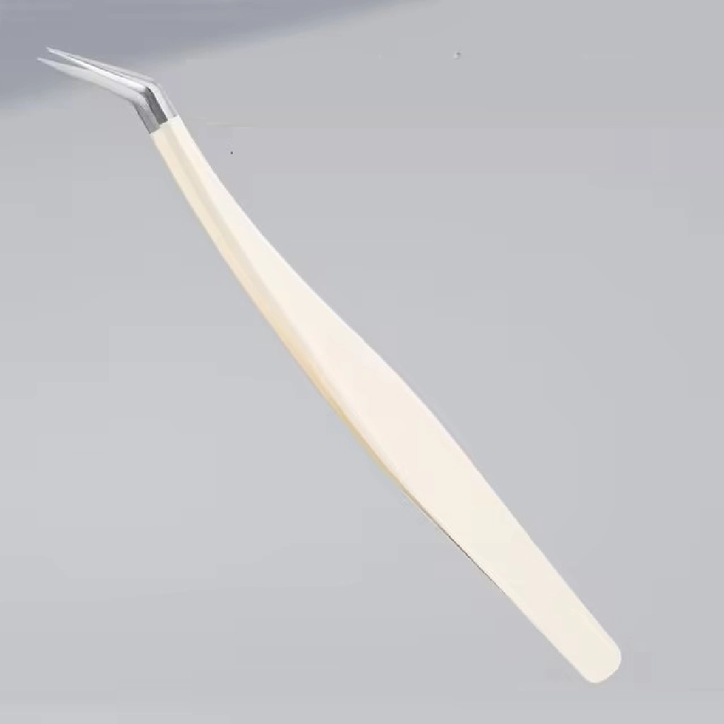 Eyelash Fiber Tip Tweezer - Pointed Gold Feather