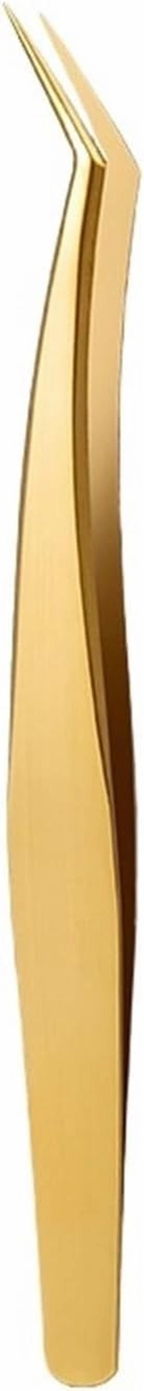 Eyelash Tweezer For False Eyelash Extension Lash Fan Eyebrows Nail Art Clip Cilia Gold Stainless Steel Tweezers Makeup Tools(Tweezers E)