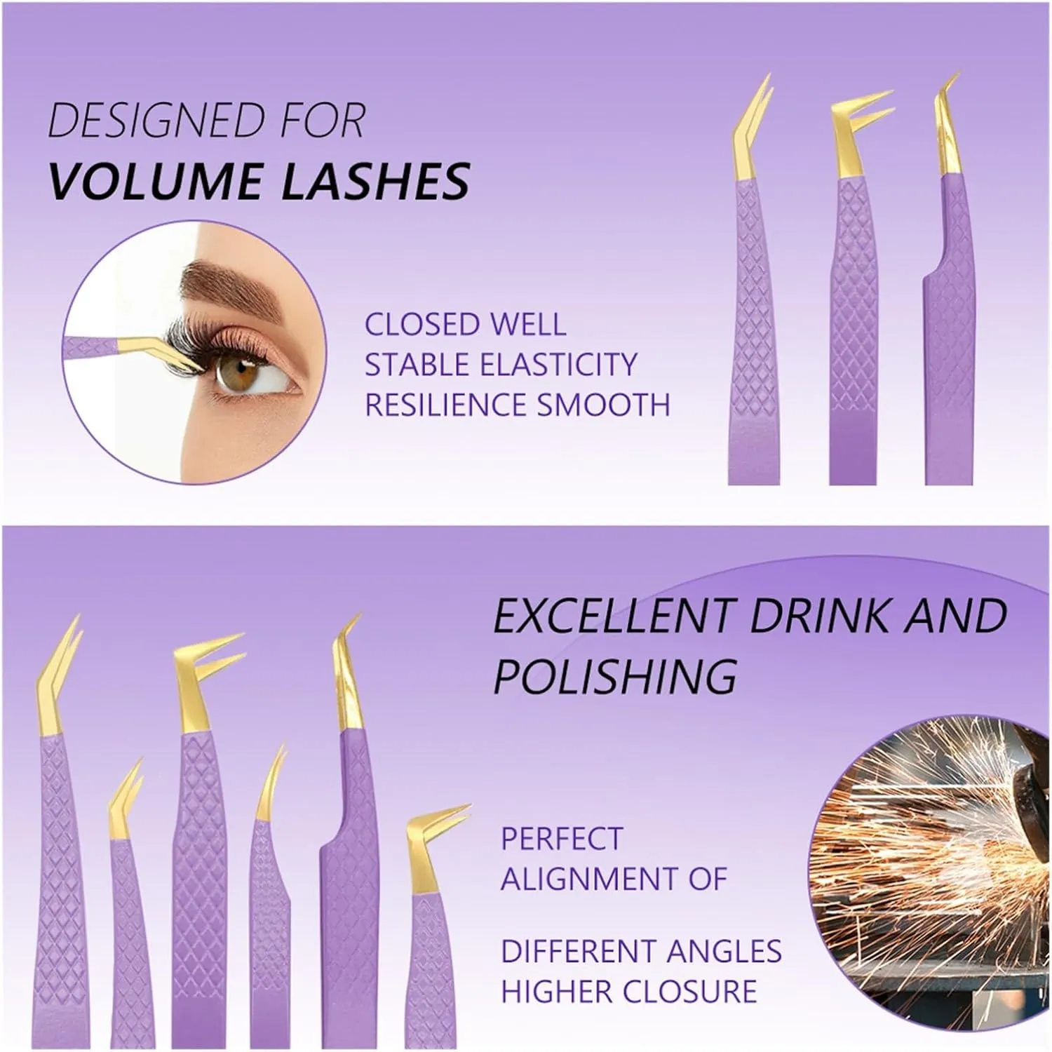 Eyelashes Tweezers Stainless Steel Superhard Tweezers High Precision Anti-static Tweezers For Eyelash Extensions Tools(03)
