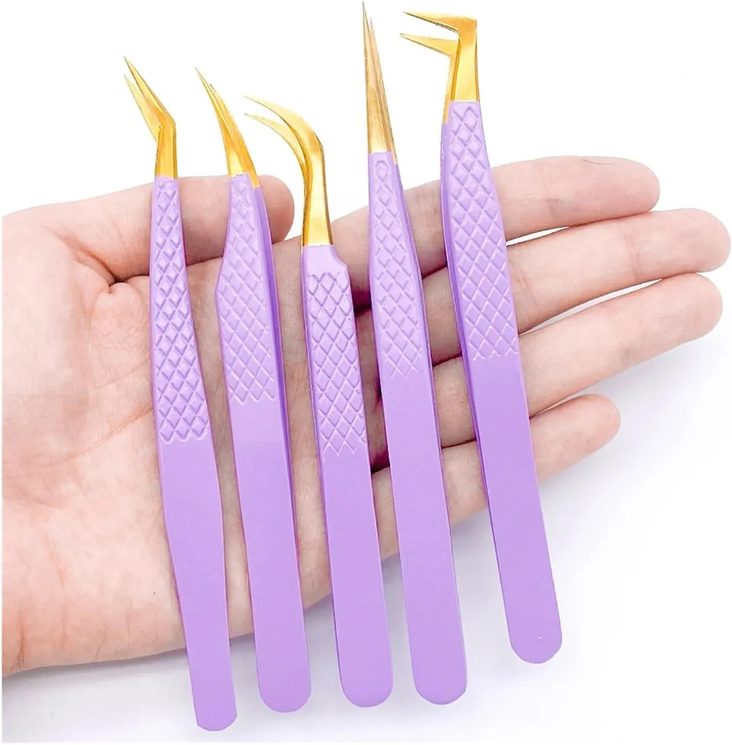Eyelashes Tweezers Stainless Steel Superhard Tweezers High Precision Anti-static Tweezers For Eyelash Extensions Tools(03)