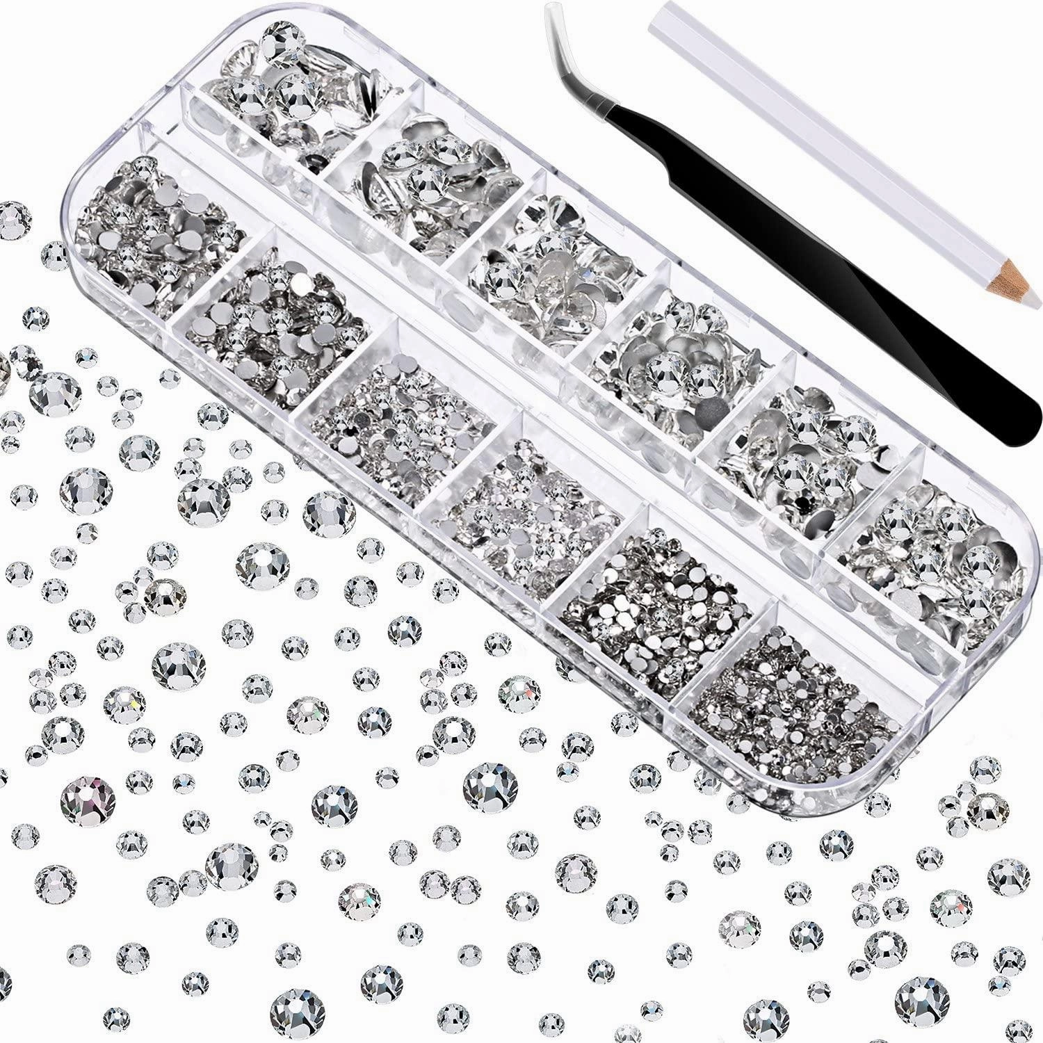 Face Strass 2000 Pieces Flat Back Gems Rhinestones 6 Sizes