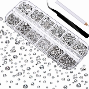 Face Strass 2000 Pieces Flat Back Gems Rhinestones 6 Sizes
