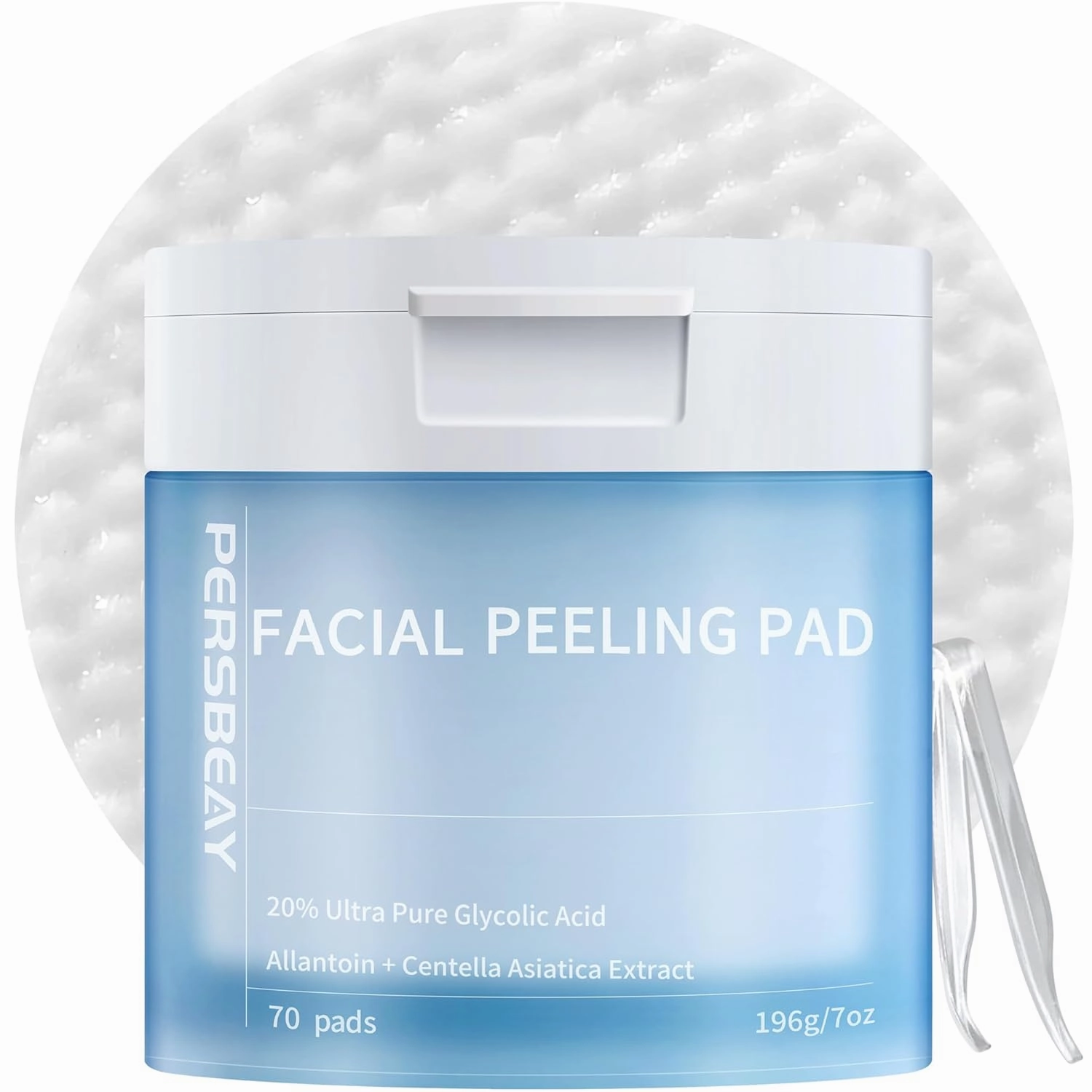 Facial Peeling Pads - Exfoliating Toner Pads with AHA, BHA and Centella Asiatica 70 Ct