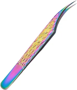 False Eyelash Tweezers Colorful Stainless Steel High Precision Anti-static Eyelash Extension Tweezers Makeup Tools(ZL02)