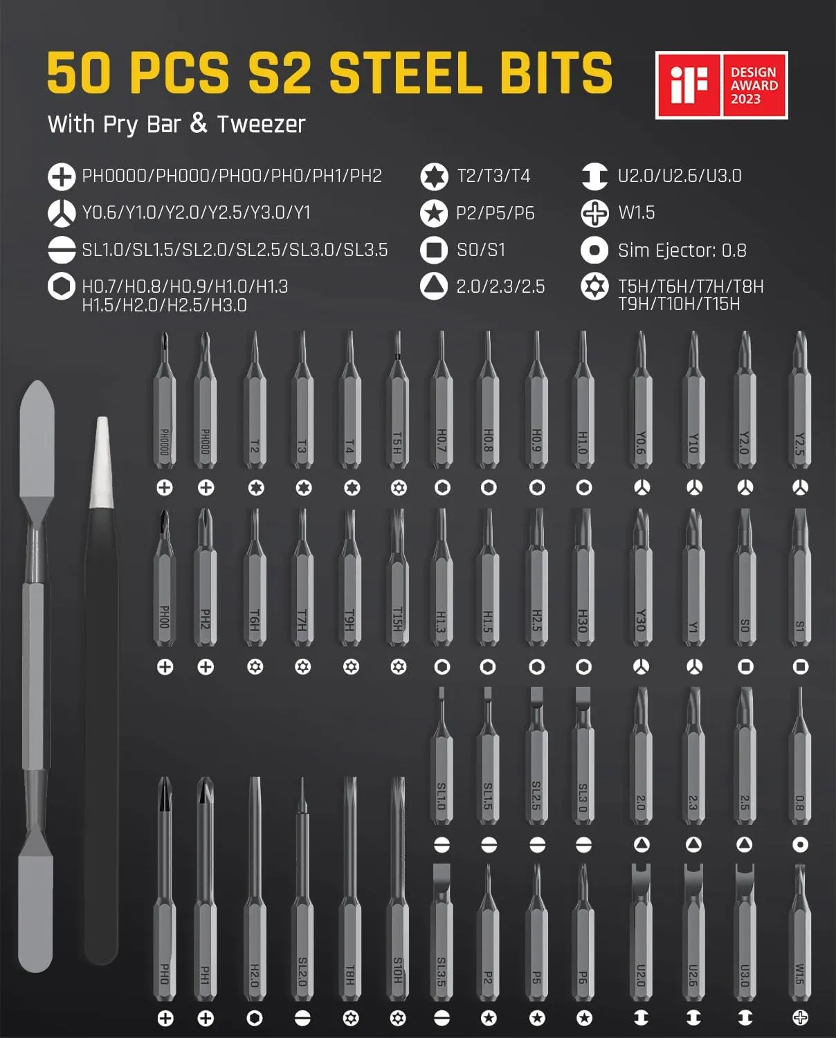 Fanttik E1 Max 3.7V Electric Screwdriver, Mini Precision Screwdriver Set, 50 Magnetic Bits, Magnetic Storage, 5/32‘’Hex, Repair Tool Kit for Electronics Phone Camera Laptop Watch (Grey)