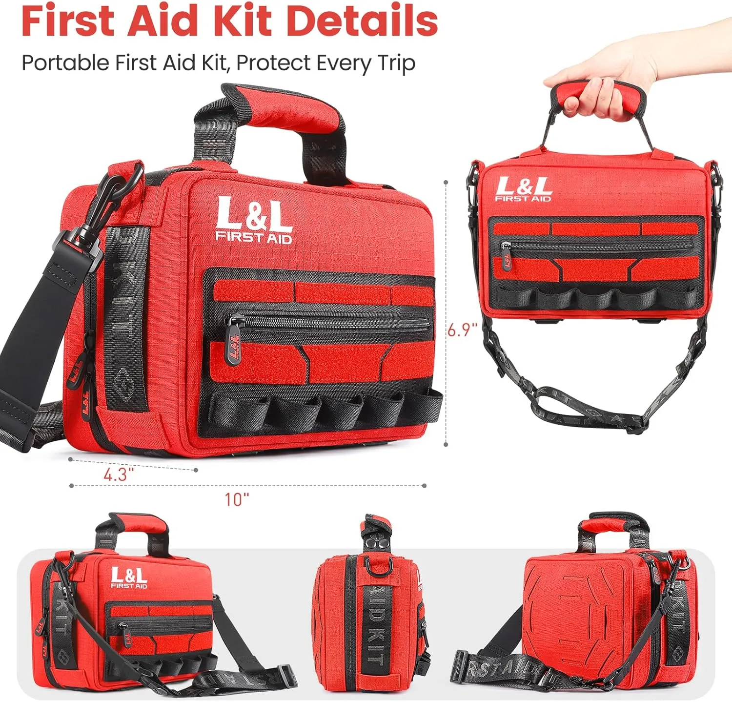 First Aid Kit for Car Home Travel Businesses,Survival Gear First Aid,First Aid Kit Survival,Waterproof Emergency Medical Kit for Outdoor Vehicles Camping Hiking Boating Office