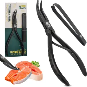 Fish Bone Plier/Tweezer Stainless Steel – Fish Deboning Tools for All Kind of Fish., Small, Black