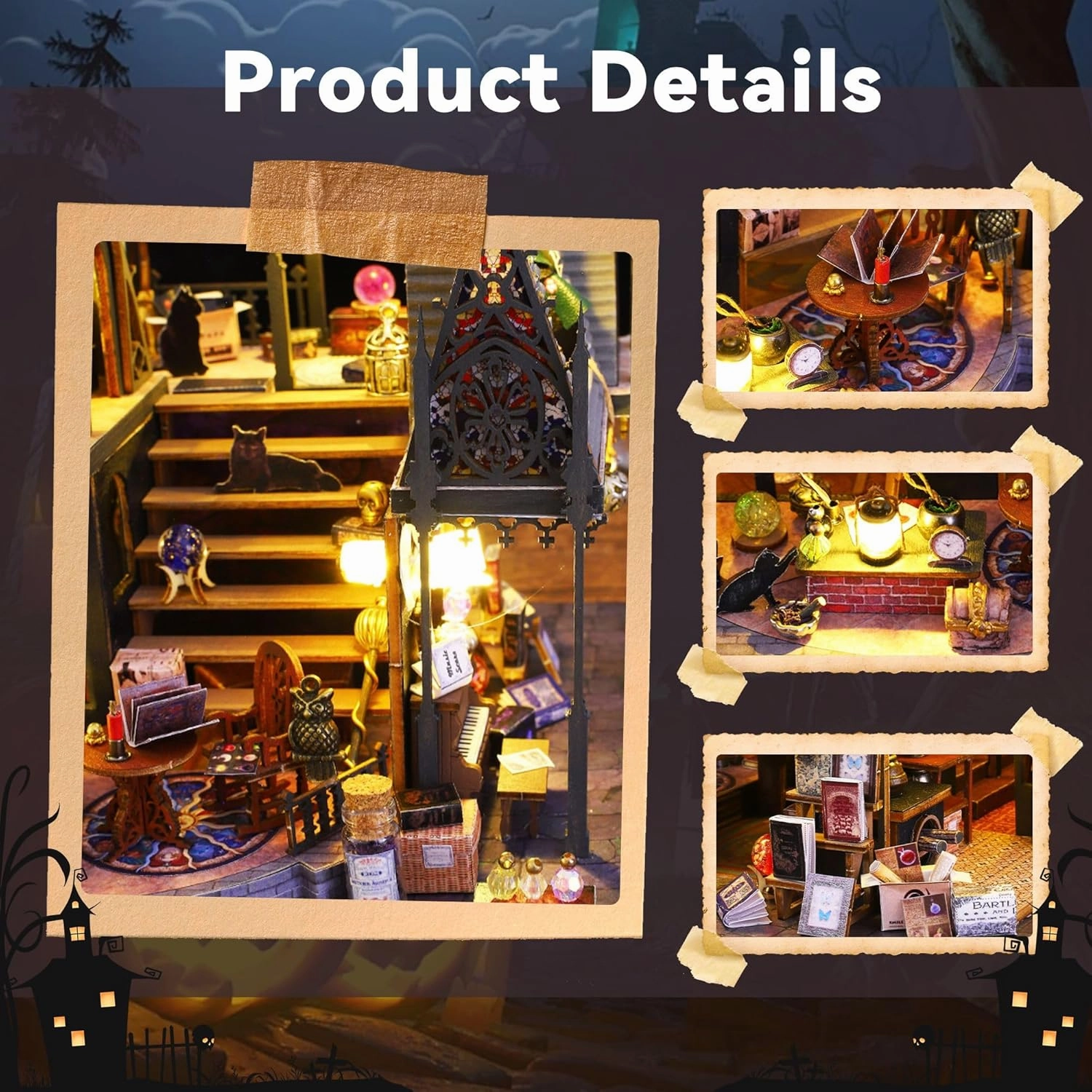 Flever DIY Miniature House Kit, Tiny Home Kit with LED Light, Mini House Build Craft Kits for Adults and Teens, Home Decor Creative Gift for Family/Friends (Luna Magic House)