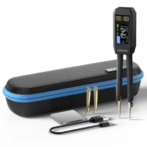 FNIRSI LCR-ST1 10KHz LCR Meter Tweezer, Mini Smart SMD Tester, ESR Meter, Multimeter, Capacitance Inductance Continuity Diode Tester, Auto Component Recognition Electronic Component Analyze