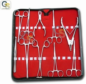 G.S 10 PIECES PROFESSIONAL BODY EAR PIERCING NAVEL TOOLS PLIERS CLAMPS FORCEPS-SET