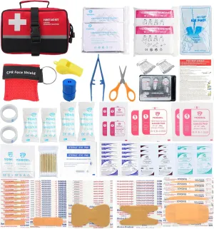 Galaxy 170 Pcs First Aid Kits for Survival Emergency Trauma Military Tactical Medical School Office Home Warehouse Hunting Camping Hiking Fishing IFAK EMT Bag