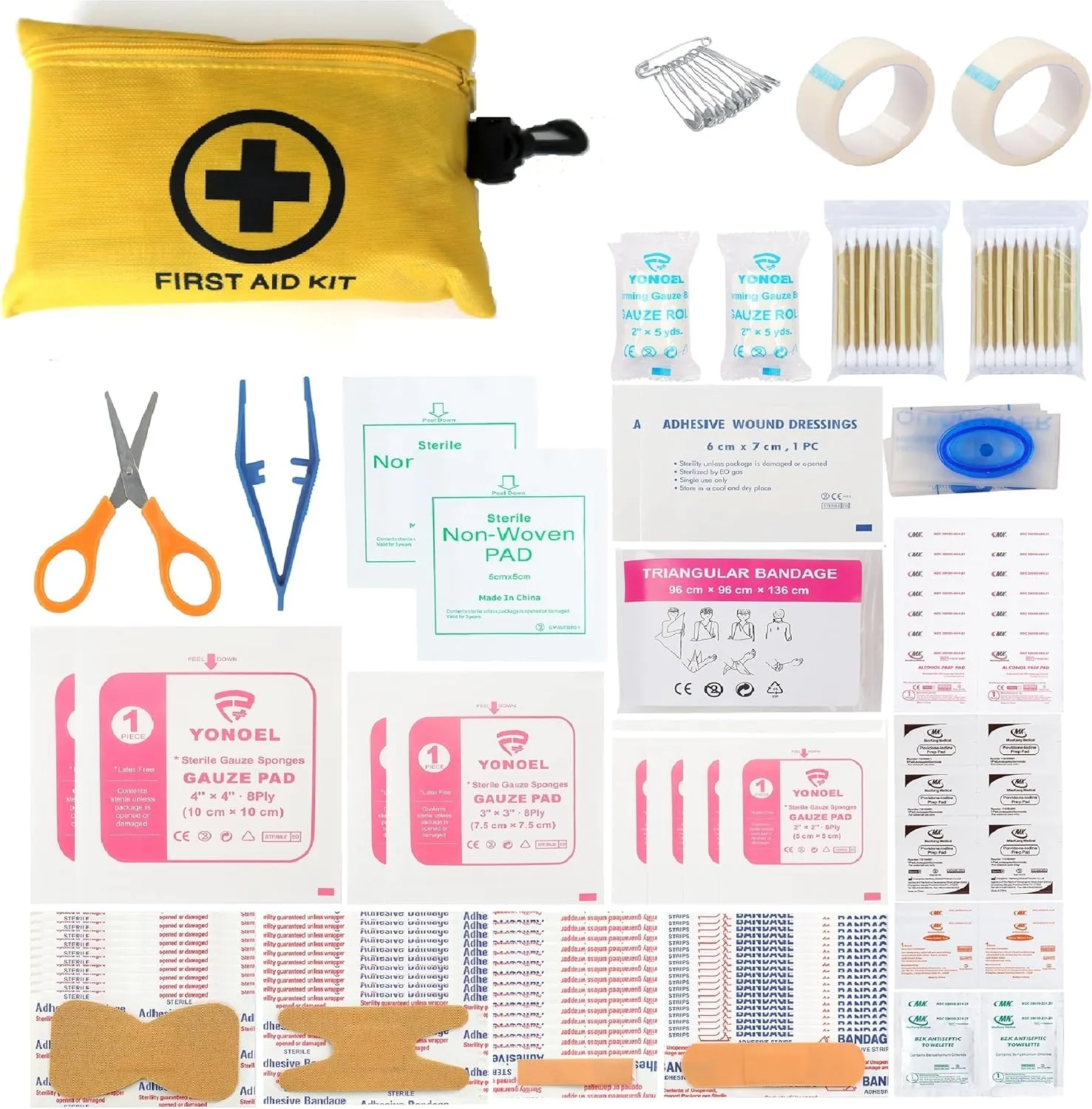 Galaxylense 151 Pcs First Aid Kits Small for Survival Emergency Trauma Military Tactical Medical School Office Home Hunting Camping Hiking Traveling Fishing IFAK EMT Bag Multi Selection (3 Sets)