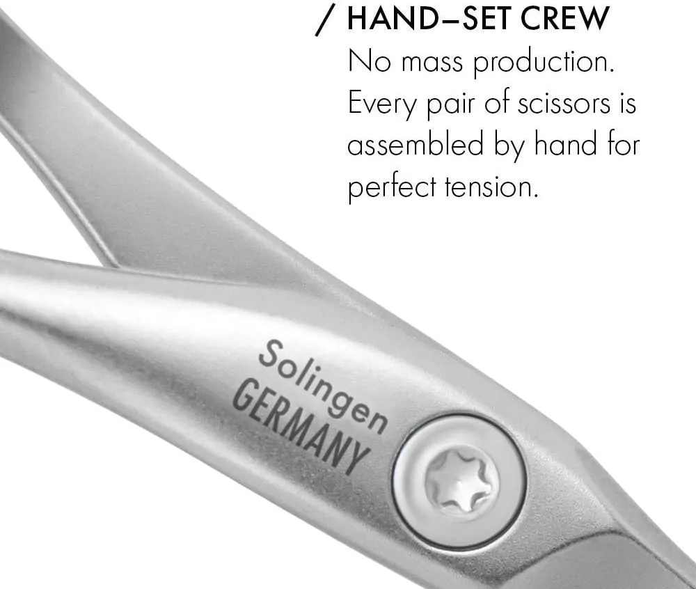 GERMANIKURE 4pc Mini Professional Manicure Set in Light Gray Suede Case - FINOX Stainless Steel Tools Made in Solingen Germany, Glass Nail Care Supplies Made in Czech Republic