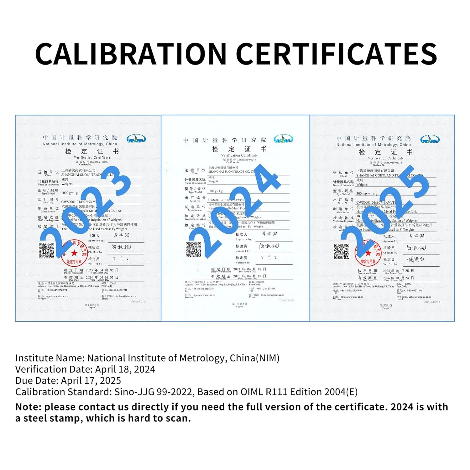 Goetland Certificated F1 Scale Calibration Weight Kit Set 21 pcs 1mg-100g Stainless Steel High Precision for Balance Digital Scale Lab Education