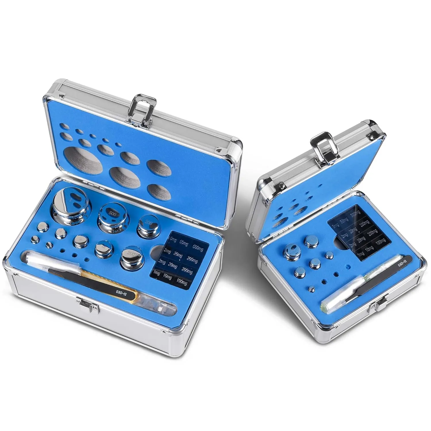 Goetland Certificated F1 Scale Calibration Weight Kit Set 21 pcs 1mg-100g Stainless Steel High Precision for Balance Digital Scale Lab Education