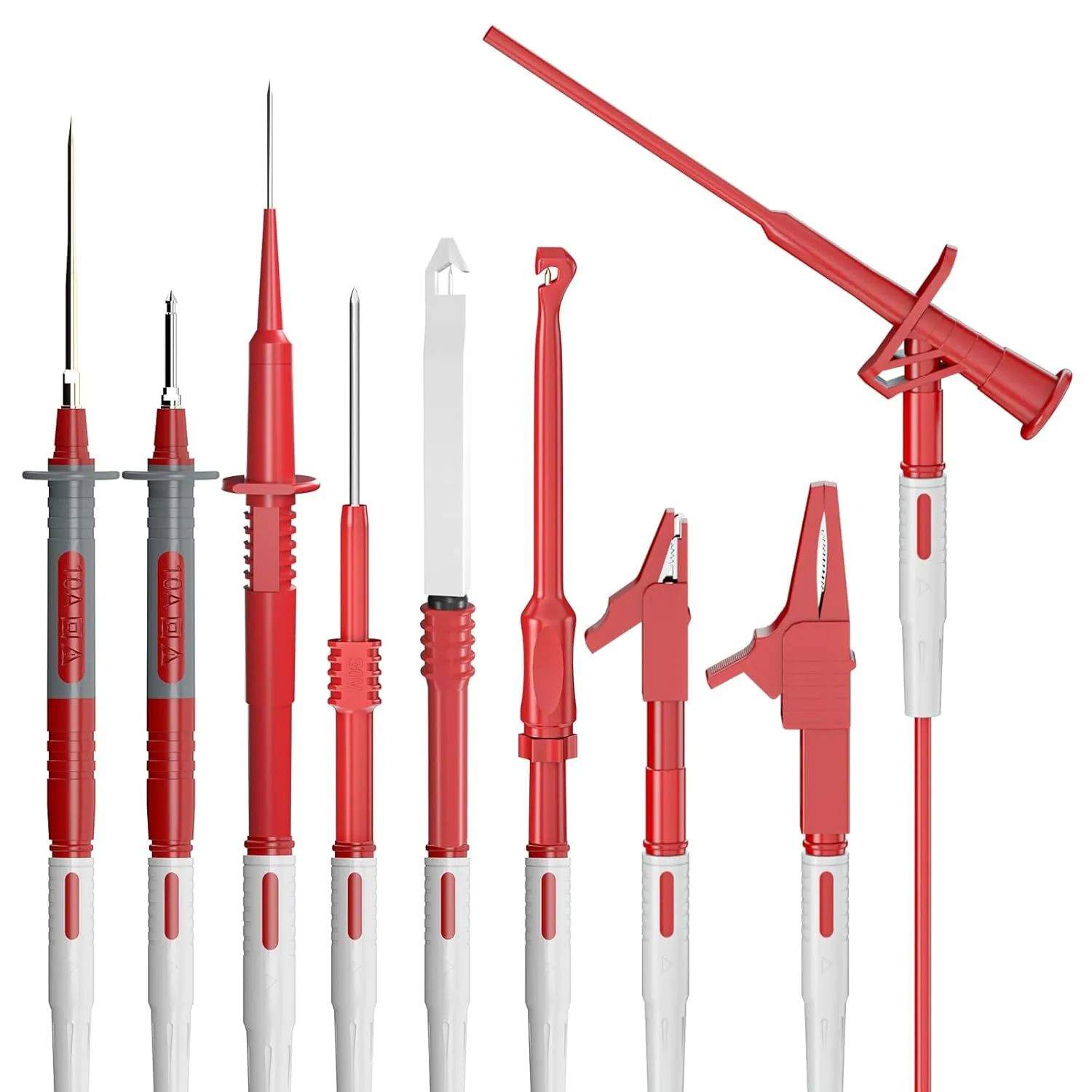 Goupchn 33PCS Multimeter Test Leads Kit with Replaceable Precision Probes Set, Wire-Piercing Probes, Alligator Clips, Test Hook Clips and Test Tweezer for Digital Electrical Testing