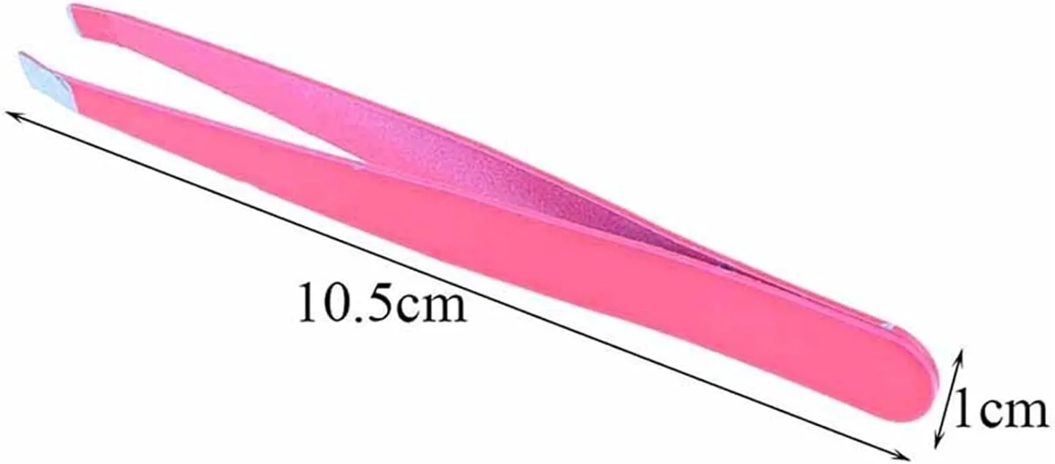 Hair Removal Tweezers 1 x Professional Stainless Steel Slant Tip Hair Removal Eyebrow Tweezer Makeup Tool 4Colors(Orange)