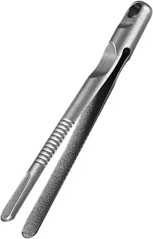 Hair Removal Tweezers 1pc Stainless Steel Small Tweezers Portable Small Tools Flat Head Tweezers Clip Key Chain Pendant