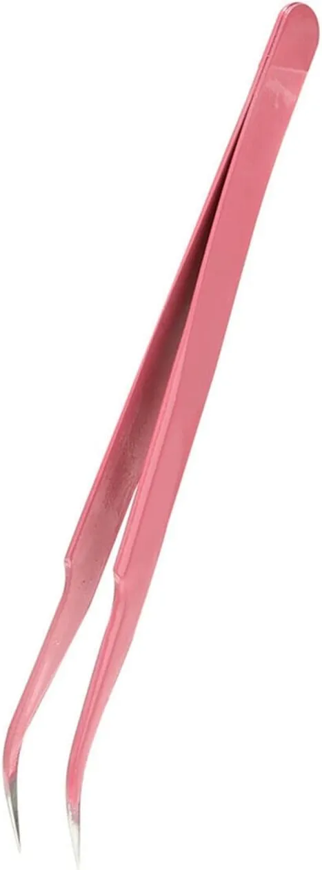 Hair Removal Tweezers Anti-static Precision Tweezers For Eyelash Eyebrow Stainless Steel Tweezer Set Maintenance Repair Tool Model Making Hand Tool(Pink01)