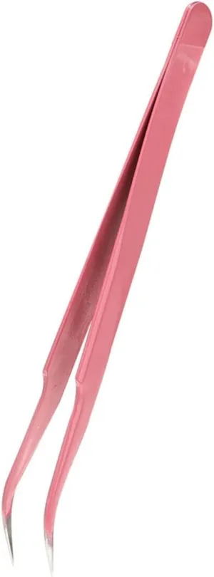Hair Removal Tweezers Anti-static Precision Tweezers For Eyelash Eyebrow Stainless Steel Tweezer Set Maintenance Repair Tool Model Making Hand Tool(Pink01)