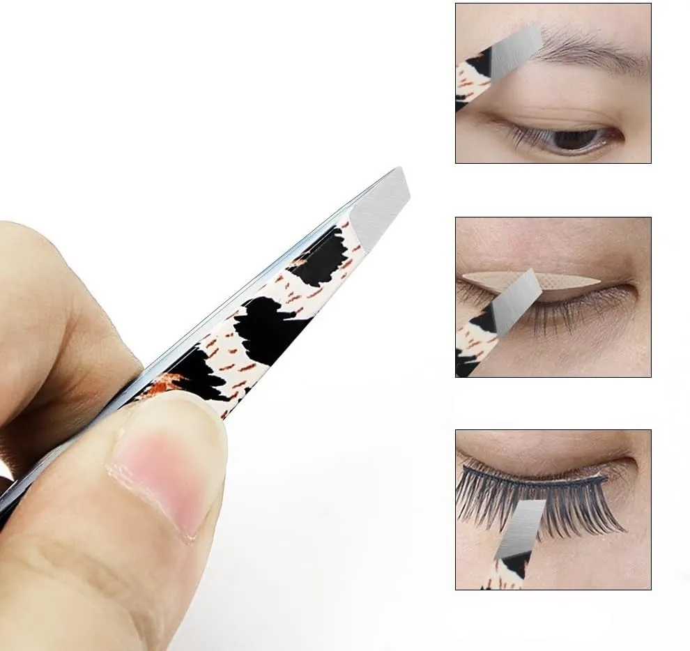 Hair Removal Tweezers Lash Tweezers Superhard Tweezer 3D Volume Accurate High Precision Anti-Static Eyelash Extension Clip(Orange)