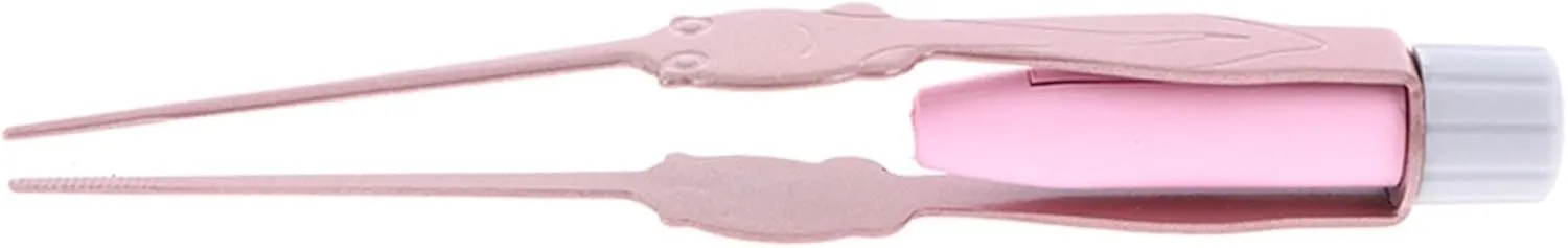 Hair Removal Tweezers Professional Stainless Steel Ear Forceps Makeup Light Slant Tip Hair Removal Eyelashes Eyebrow Tweezers Makeup Tool Tweezers(Pink) (Pink)
