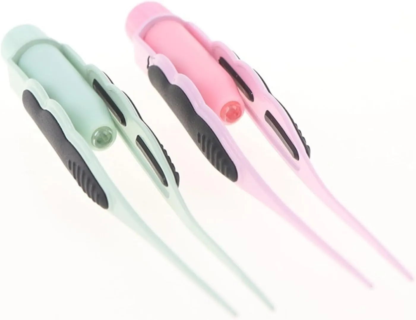 Hair Removal Tweezers Professional Stainless Steel Ear Forceps Makeup Light Slant Tip Hair Removal Eyelashes Eyebrow Tweezers Makeup Tool(Blue)