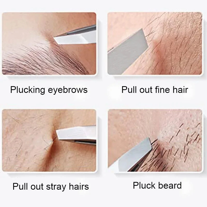 Hair Removal Makeup Tools Eyebrow Tweezer Stainless Steel Oblique Eye Brow Clips Eyelashes Extension Double Eyelid Tools Beauty