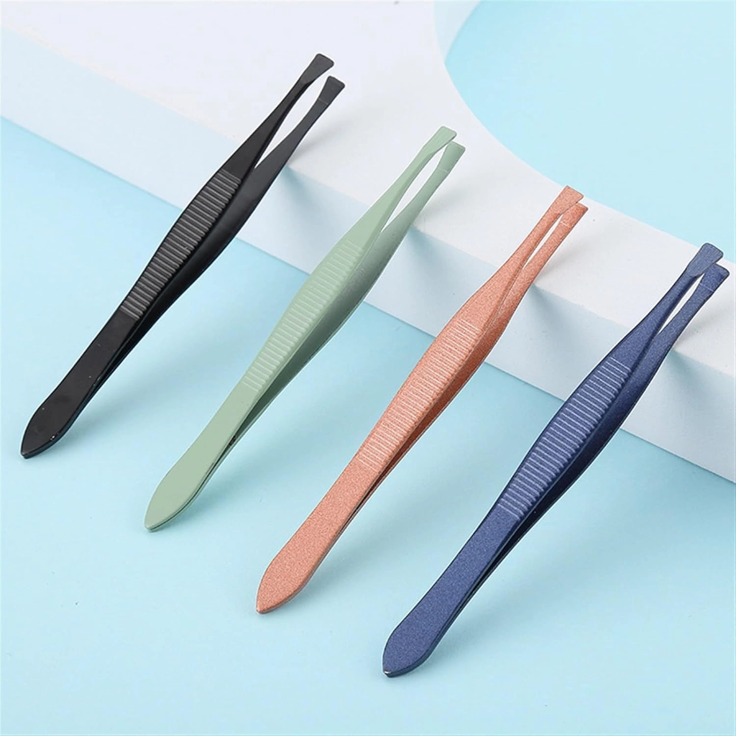 Hair Removal Tweezers Eyebrow Clip Slant Tip Hair Removal Eyebrow Tweezer Makeup Tool(Black)