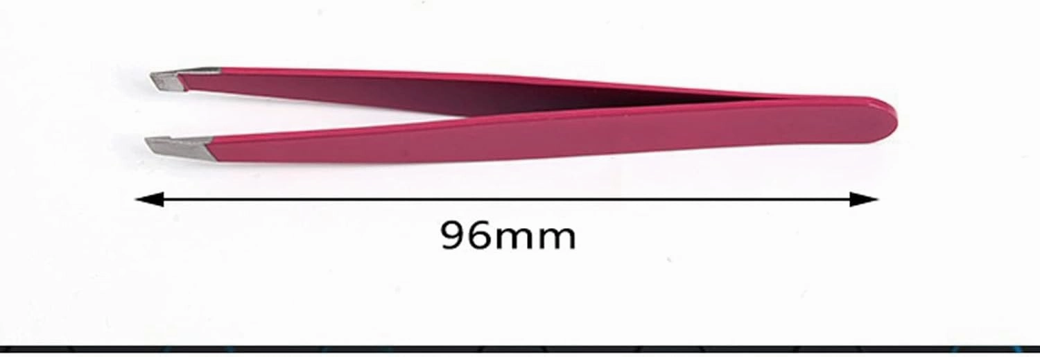Hair Removal Tweezers Eyebrow Tweezer Colorful Hair Beauty Fine Hairs Puller Stainless Steel Makeup Tools Slanted Eye Brow Clips Removal Tools Care(Rojo)