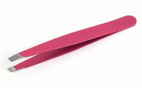 Hair Removal Tweezers Eyebrow Tweezer Colorful Hair Beauty Fine Hairs Puller Stainless Steel Makeup Tools Slanted Eye Brow Clips Removal Tools Care(Rojo)