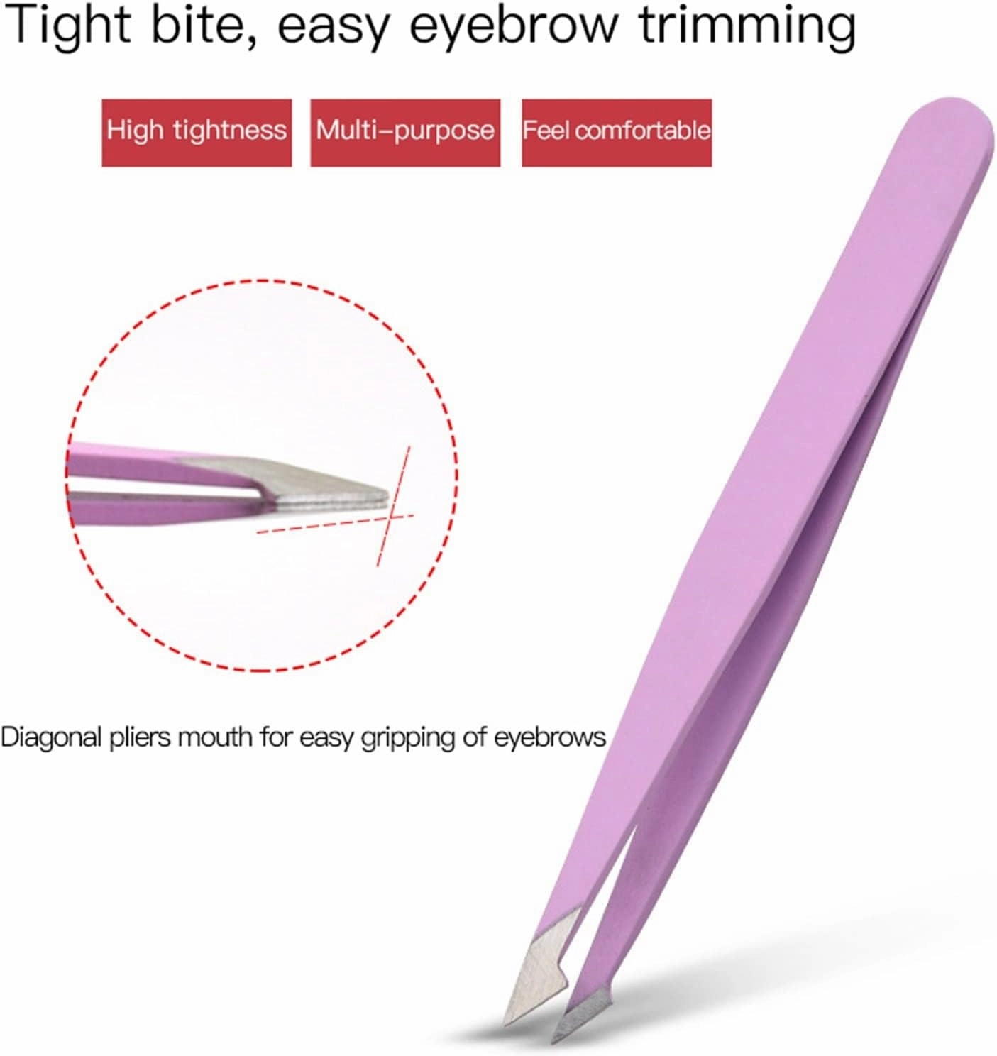 Hair Removal Tweezers Eyebrow Tweezer Colorful Hair Beauty Fine Hairs Puller Stainless Steel Slanted Eye Brow Clips Removal Makeup Tools Accessories(03)