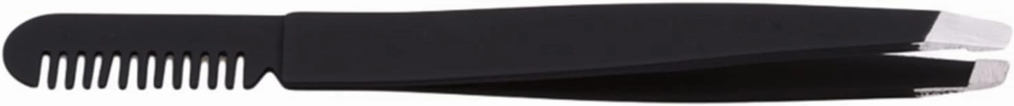 Hair Removal Tweezers Eyebrow Tweezer Eyebrow Comb Beauty Slanted Puller Stainless Steel Eye Brow Clips Hair Removal Makeup Toos(Black)