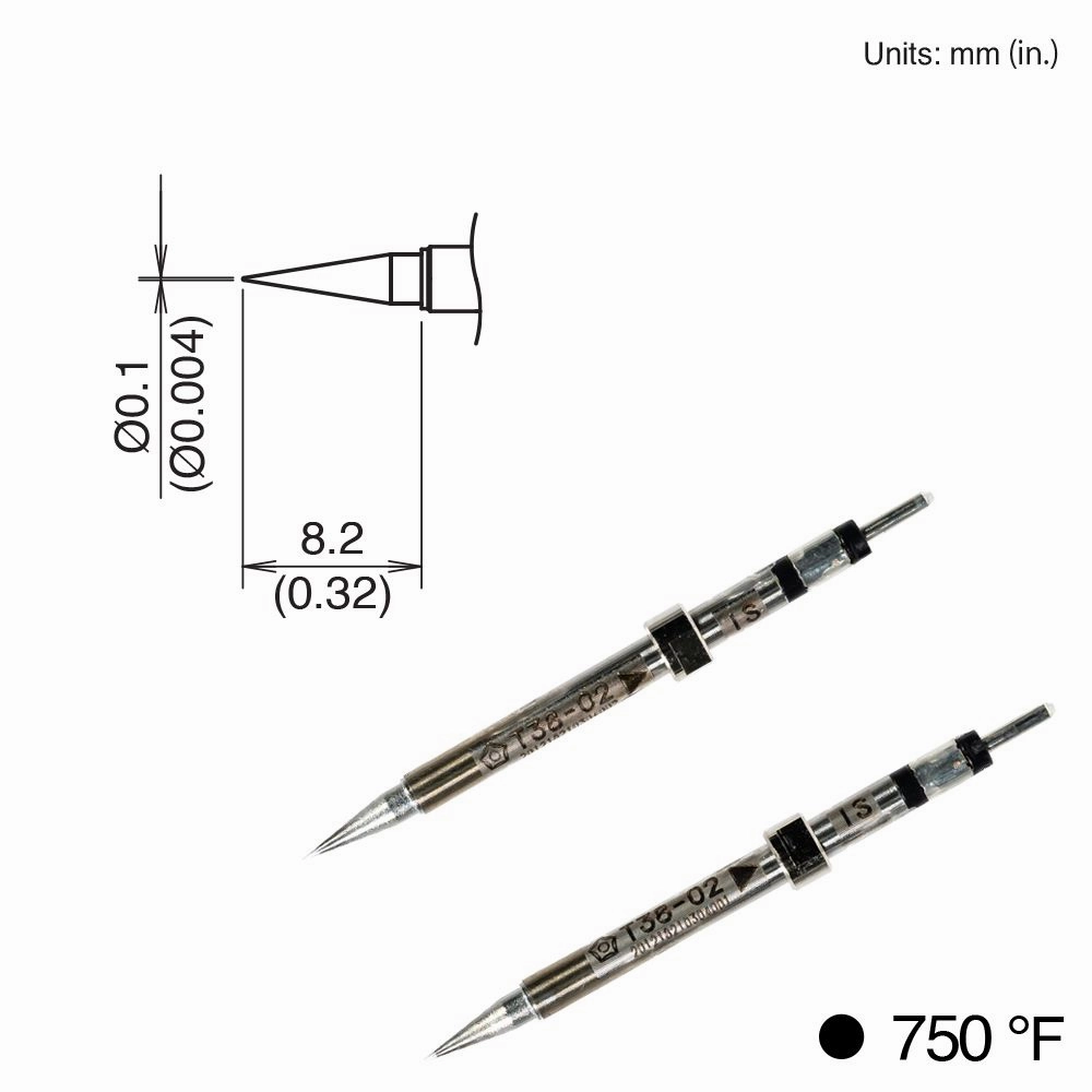 Hakko T38-02IS Conical Tip, 400°C/750°F