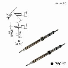 Hakko T38-02K Knife Tip, 400°C/750°F