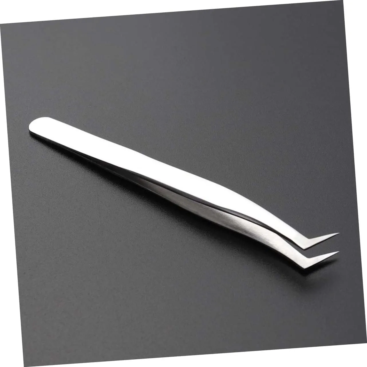 Healifty 6pcs Grafting Eyelash Tweezers High Precision Makeup Tools for Eyelash Extensions Silver Curved Straight Tip Tweezers for Isolation and Application for Professional Use