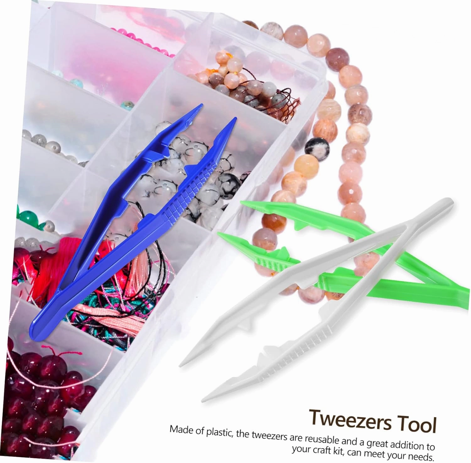 Hemoton 80pcs Plastic Tweezers for Boy Girl Serrated Jaws for Bead Crafting Jewelry and Fine Motor Skills Tweezers Tool for Boy Girl Creative Projects