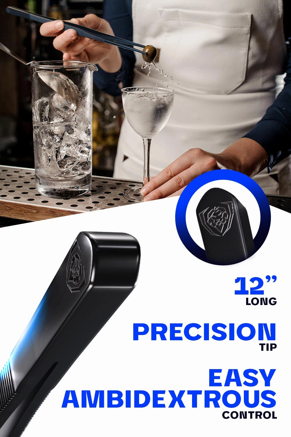 High-Precision Black Titanium Coated 12" | Professional Tweezers | Dalstrong ©