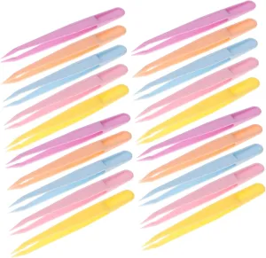 Homoyoyo 100pcs Eyebrow Tweezers Set Brow Tweezers for Crafting Mini Eyelash for Extensions Multifunctional