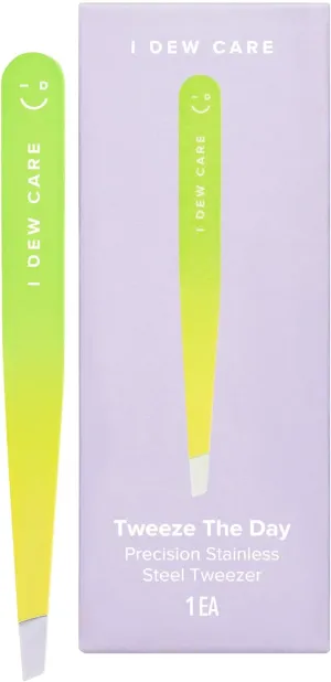 I DEW CARE Facial Tool - Tweeze The Day | Tweezers for Women, Precision Stainless Steel, Professional Facial Hair Beauty Tool, Splinter, Strong Eyebrow Hair Remover, Mother's Day, 1 Count