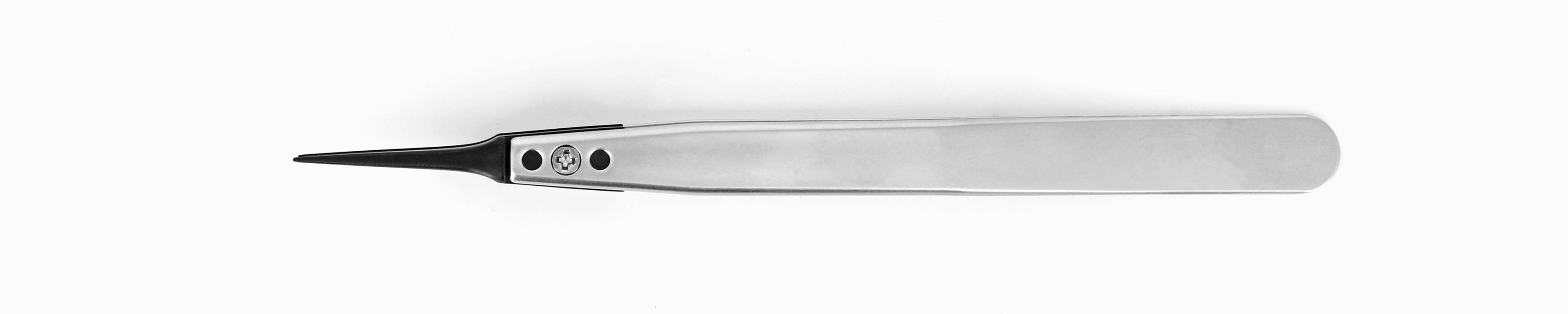 Ideal-Tek Plastic Replaceable Tip Tweezers PEEK Tip Straight Very Fine ESD 130mm
