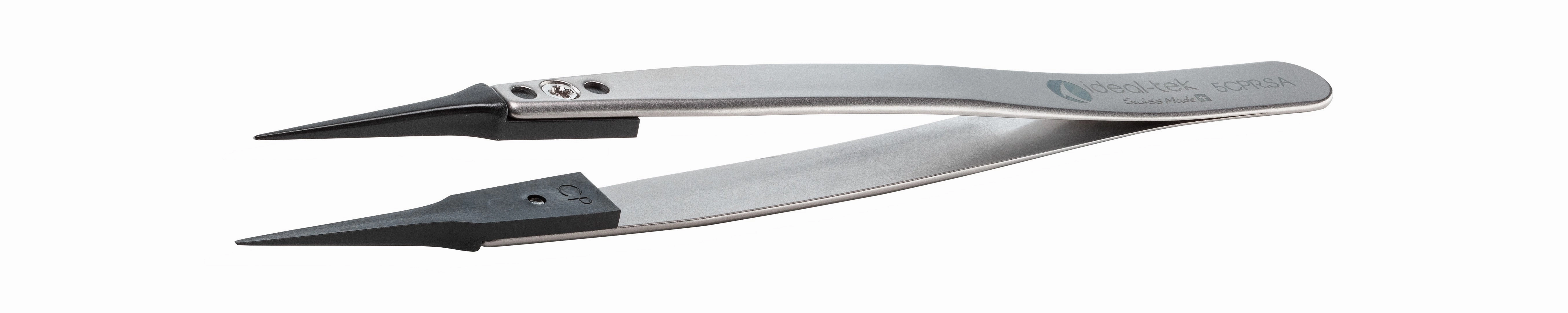 Ideal-Tek Plastic Replaceable Tip Tweezers PEEK Tip Straight Very Fine ESD 130mm