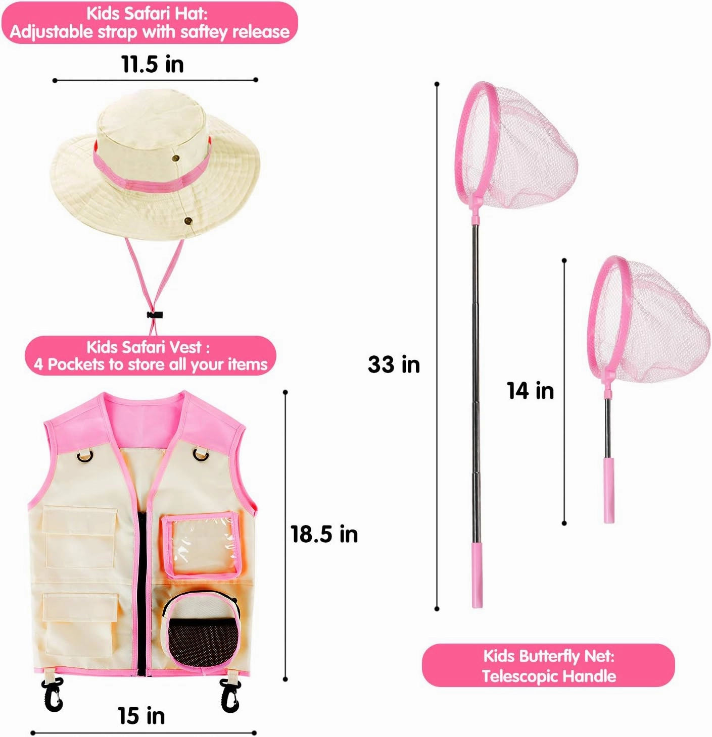 INNOCHEER Toys for Girls Explorer Kit, Bug Catcher Kit for Kids, Birthday Gifts for Girls, Summer Toys for 3 4 5 6 7 8  Year Old Girls, 3 4 5 6 7 8  Year Old Girl Birthday Gift Kids Outdoor Toys